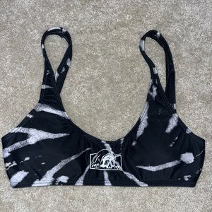 Lurking Class by Sketchy Tank Lurker Black & White Tie Dye Bikini Top